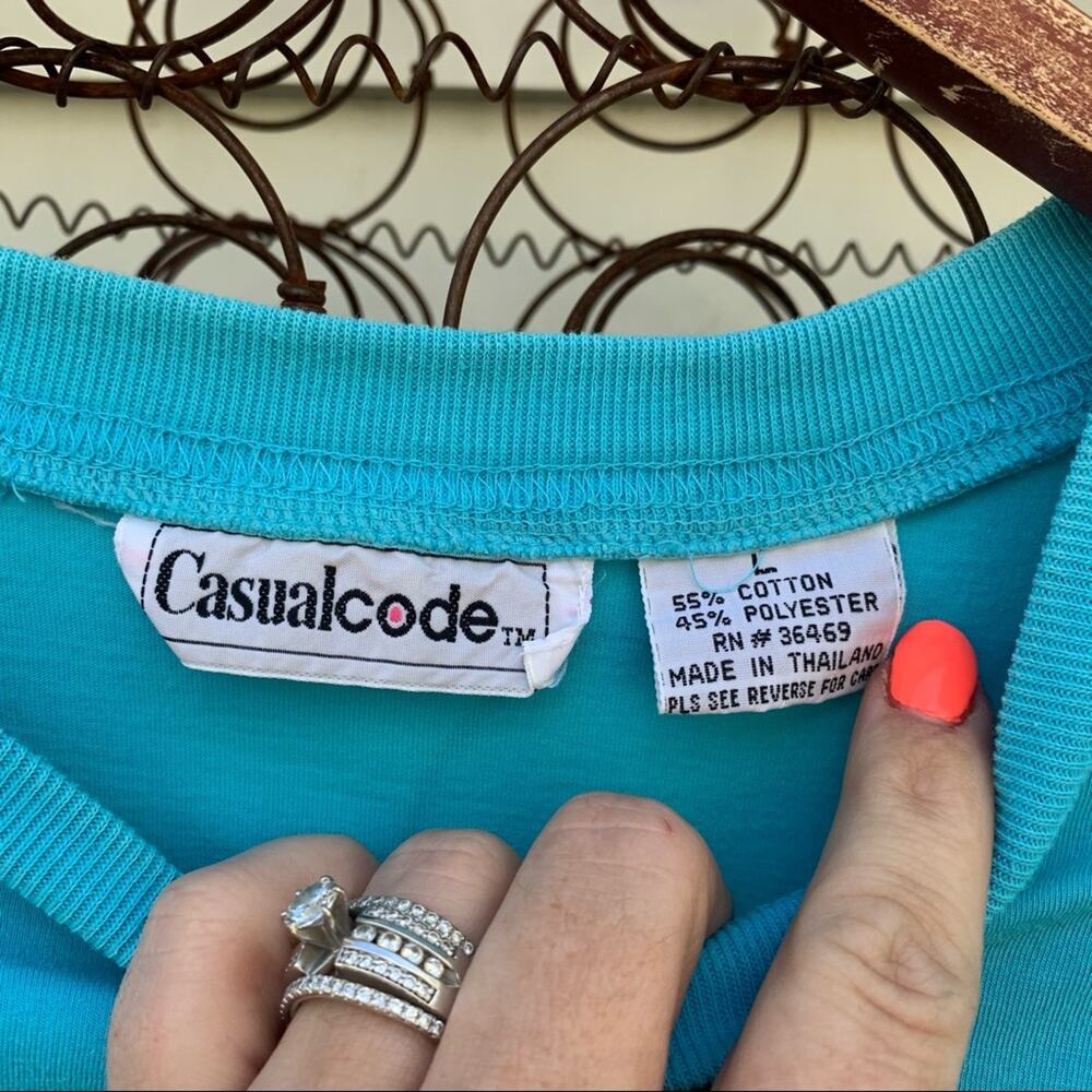 Vintage 90s Casual Code Button Shoulder Blouse - image 3